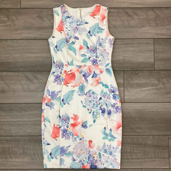 Calvin Klein Dresses & Skirts - Calvin Klein Floral Form Fitting Dress